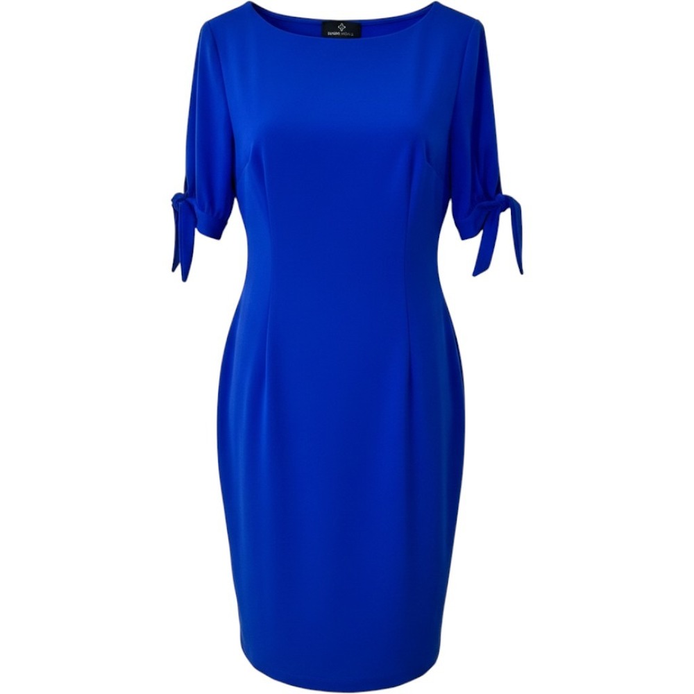 NWOT Ronni Nicole Royal Blue Tie Sleeve Scoop Neck Shift Dress 10P  Mod Career